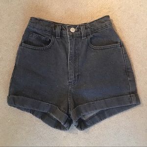 American Apparel Gray High Waisted Shorts